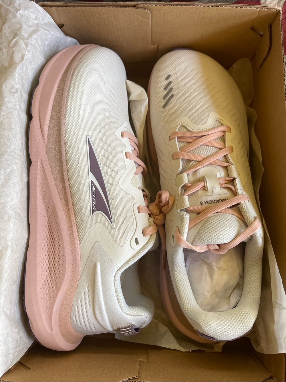 Altra Women's White and Light Pink Road Running Shoes